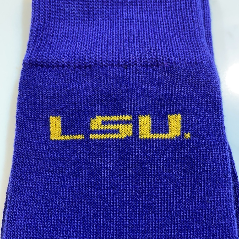 Purple LSU Spirit Socks, NWT, Large